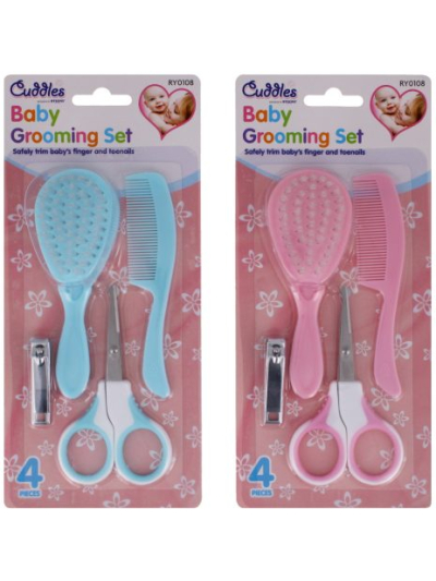 CUDDLES BABY GROOMING SET ,IN TWO COLOURS BLUE AND PINK SOLD SINGLE