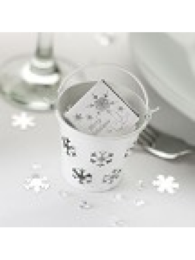 SNOWFLAKE PAILS WHITE PK5