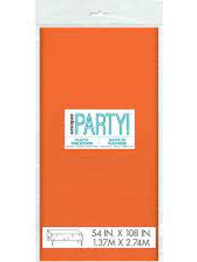UNIQUE PUMPKIN ORANGE TABLECOVER 54X108IN