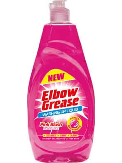 ELBOW GREASE PINK WASHING UP LIQUID 600ML