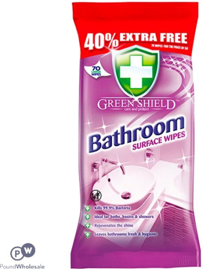 GREENSHIELD BATHROOM WIPES 70S