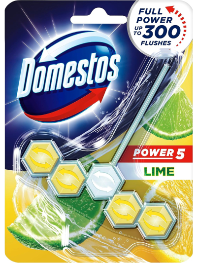 DOMESTOS POWER 5 LIME TOILTE BLOCKS, FULL POWER UP TO 300 FLUSHES
