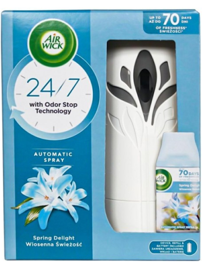 AIRWICK FRESHMATIC AUTOSPRAY SPRING: DEVICE,REFILL & BATTERY INCLUDED