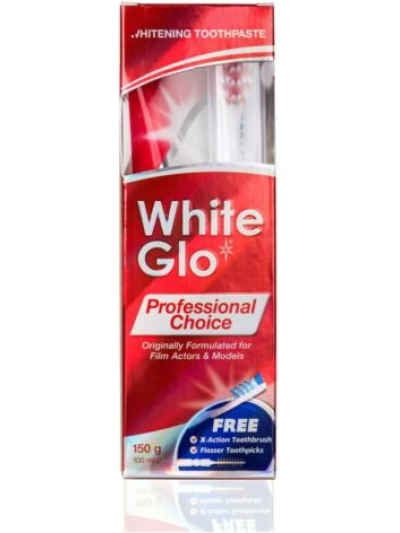 EXTRA STRENGHT WHITENING TOOTHPASTE WHITE GLO PROFESSIONAL CHOICE, 150G