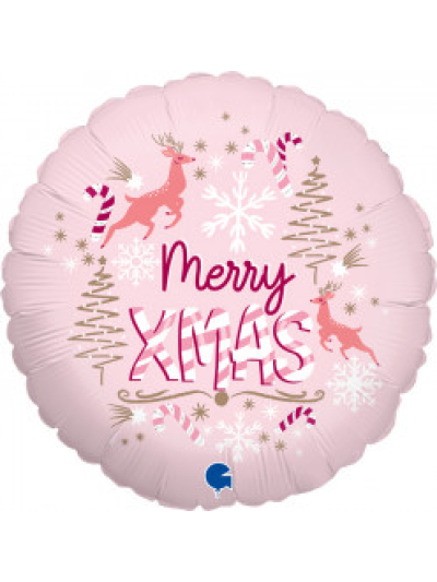 GRABO BALLOONS 18" ROUND "MERRY XMAS" FOIL BALLOON