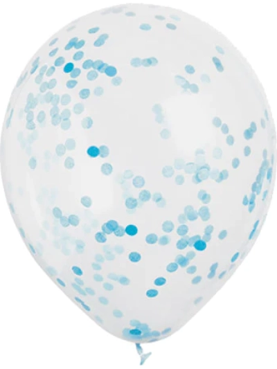 BLUE CONFETTI BALLOONS 6PC