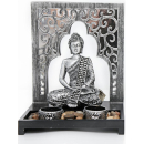 26X20.5CM BUDDHA T/LIGHT SET (Silver)