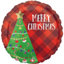 ANAGRAM 18" FESTIVE CHRISTMAS TREE PLAID FOIL BALLOON