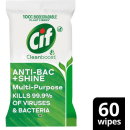 CIF BIODEGRADABLE WIPES 60'S ANTI BACTERIAL