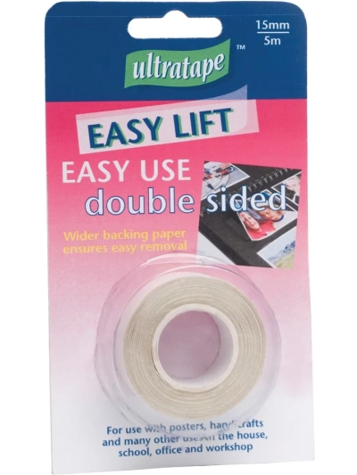 15MM X 5M D/S EASY LIFT TAPE - ULTRATAPE
