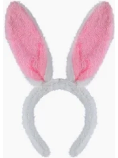 PINK FUR WHITE BUNNY EARS