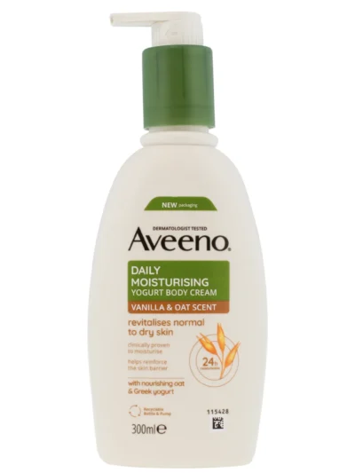 AVEENO DAILY MOISTURISING YOGURT BODY CREAM VANILLA & OAT SCENT, 300ML