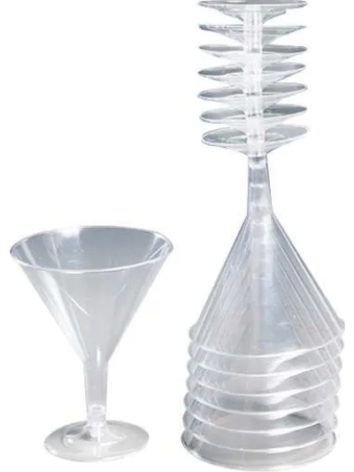 PLASTIC MARTINI GOBLETS 8OZ PK6