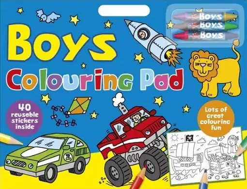BOYS ARTIST PAD WITH 40 REUSABLE STICKERS INSIDE