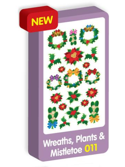 PURPLE PEACH WREATHS & MISTLETOE STICKER SHEET