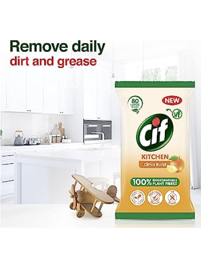 CIF BIO KITCHEN WIPES CITRUS BURST 80S