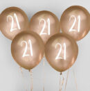 GOLD 12" BALLOON AGE 21 5PK