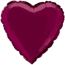 UNIQUE 18" HEART BURGUNDY FOIL BALLOON