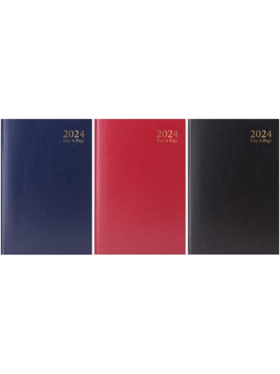 A5 DIARY 2024 DAY A PAGE HARDBACK