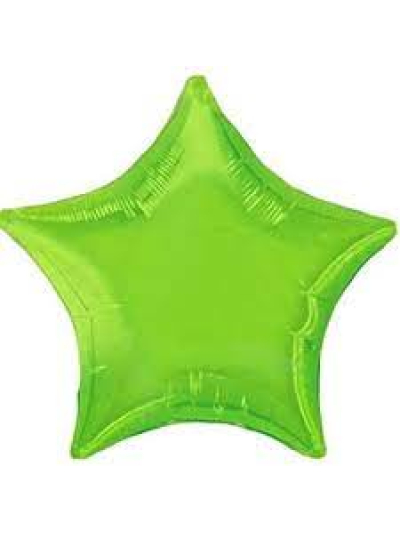 UNIQUE 20" STAR LIME GREEN FOIL BALLOON