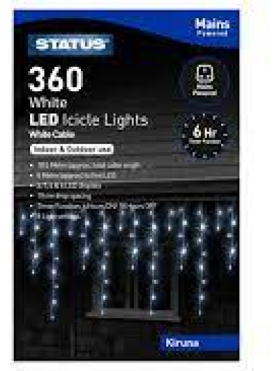 STATUS 360 WHITE LED ICICLE LIGHTS