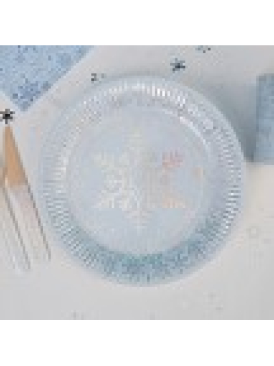 NEVITI IRIDESCENT SNOWFLAKE PLATE PK8