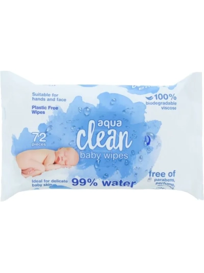 AQUA CLEAN BABY WIPES - 72 PIECES