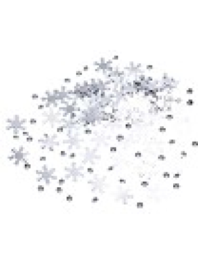 NEVITI TABLE CONFETTI- SNOWFLAKES & CRYSTALS SHIMMERING SNOWFLAKE- SILVER