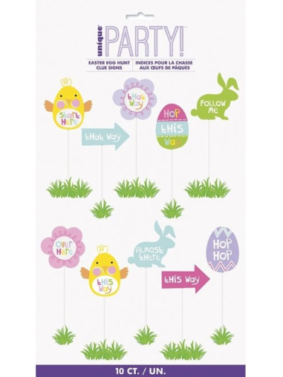 UNIQUE EASTER EGG HUNT CLUE SIGNS , 10CT