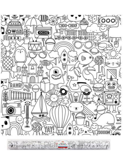 COLOUR IN DOODLE PAPER ROLL 6M