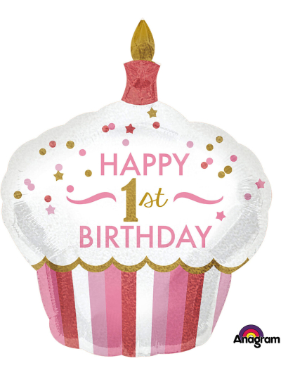 1ST BDAY CUPCAKE GIRL SHAPE