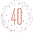 18" GLITZ ROSE GOLD 40TH FOIL BALLOON