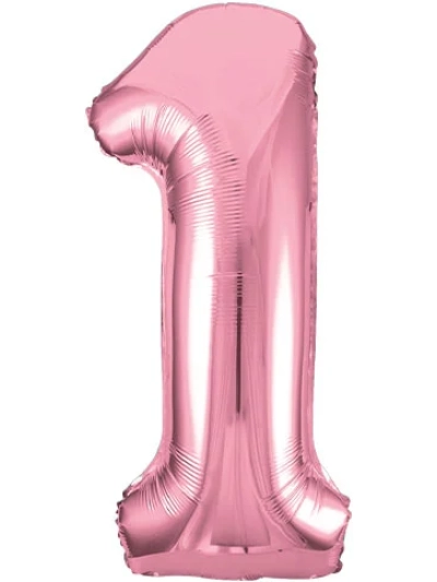 UNIQUE 34" LOVELY PINK FOIL BALLOON NUMBER 1