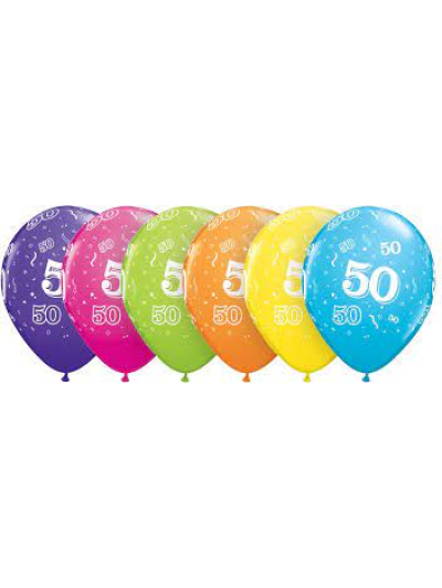 QUALATEX 11" 50-A-ROUND 11" TROPICAL  ASSTORTED