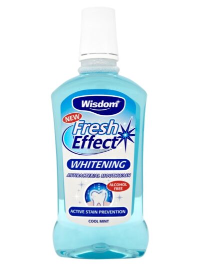 WISDOM FRESH EFFECT WHITENING ANTIBACTERIAL MOUTHWASH COOL MINT,500ML