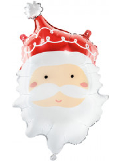 PARTYDECO 14.5"X23.5" "SANTA HEAD SHAPE" FOIL BALLOON