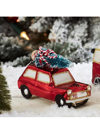 11CM MINI CAR WITH CHRISTMAS TREE