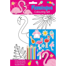 FLAMINGO COLOURING SET