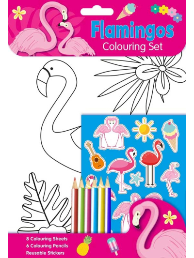 FLAMINGO COLOURING SET