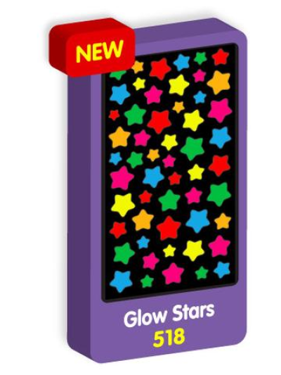 PURPLE PEACH STICKERS STARS GLOW