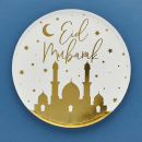 HOOTYBALLOO EID MUBARAK GOLD PAPER PLATES PK8