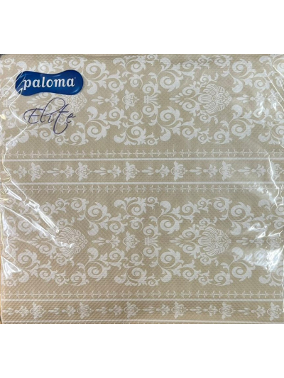 PALOMA 3PLY 40X40CM GRAY DESIGN NAPKINS PK25