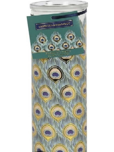 6cm X14CM PEACOCK TUBE CANDLE (Green Fig and Bergamot)