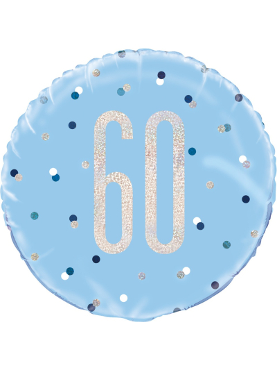 UNIQUE 18" GLITZ BLUE 60 FOIL BALLOON