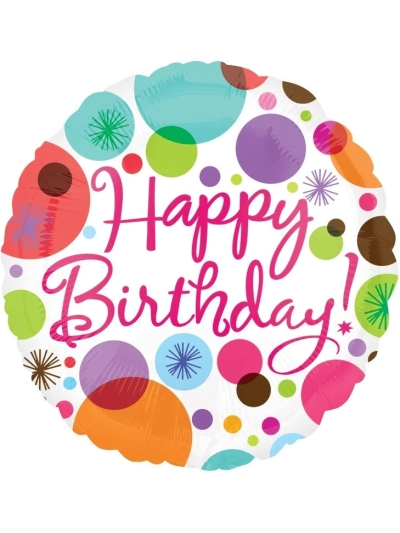 ANAGRAM 17" HAPPY BIRTHDAY POLKA DOTS FOIL BALLOON