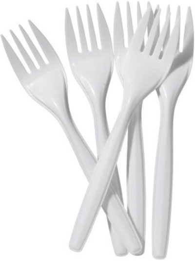 ESSENTIAL WHITE PLASTIC FORKS PK100