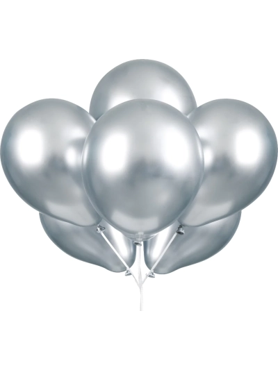 11" PLATINUM SILVER BALLOONS PK12