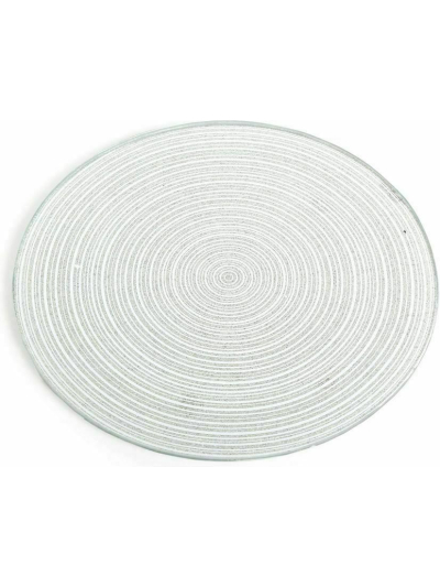 SIFCON 20CM SILVER GLITTER CANDLE PLATE