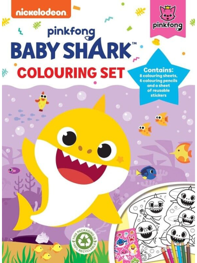 BABY SHARK COLOURING SET