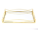 35X20X5CM GOLD MIRRORED TRAY